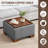 23.2" W Upholstered Square Storage Ottoman with Wooden Tray-2145034981