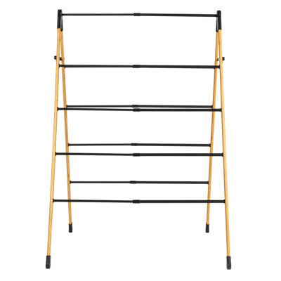 Séchoir à vêtements en bambou pliable en forme de V, support à linge compact haut de gamme avec 9 goujons, cadre écologique et stable