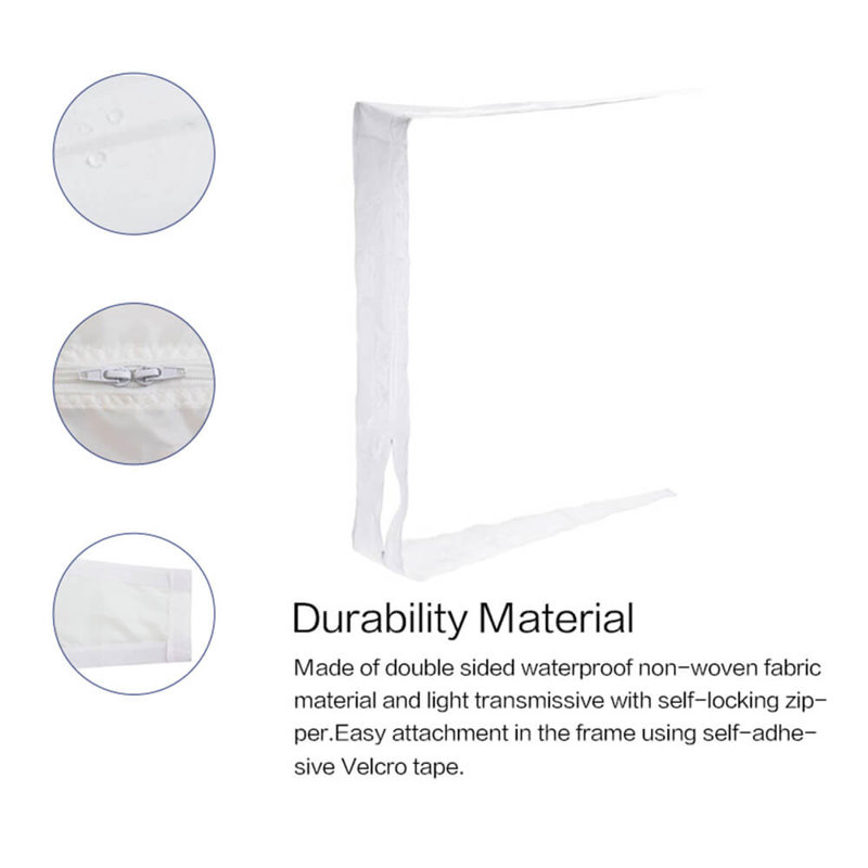 Shinco White 400cm(157.5") Waterproof Portable Ac Window Seal And Tumble Dryer Compatible With Medium Or Large Casement Crank Window And Tilting Window-air Exchange Guards With Zip And Hook And Loop
