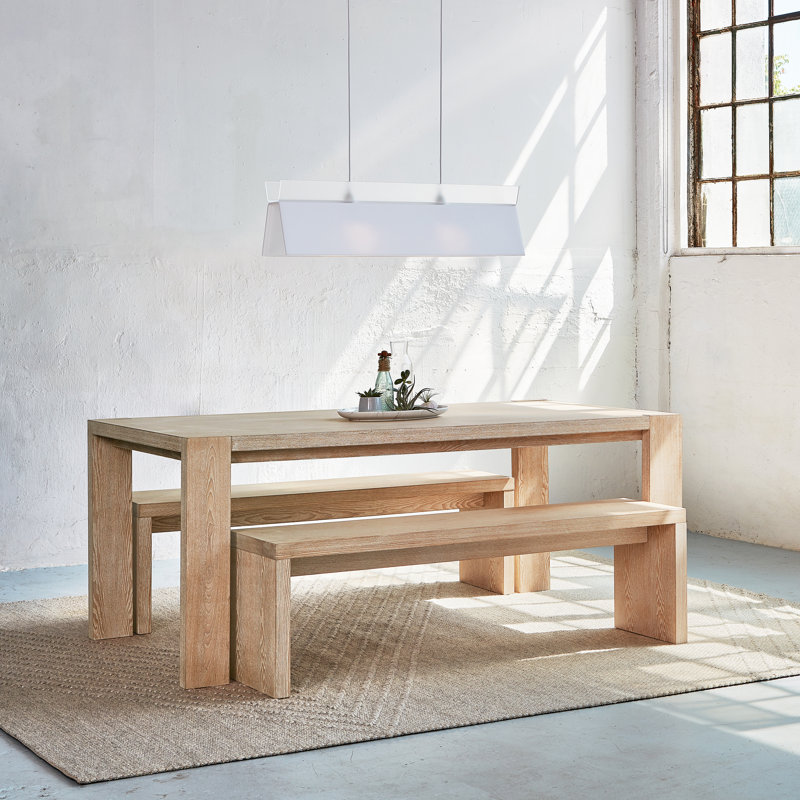 Plank Dining Table, White Wash Ash