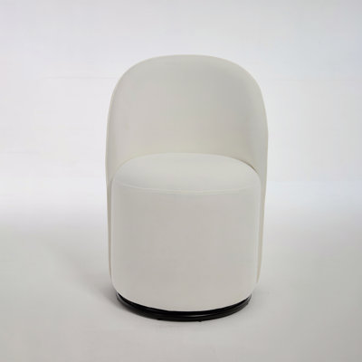Ensemble de 1 chaise demi-tonneau de cuisine et de salle à manger rembourrée, chaise de salle à manger ronde moderne en velours de style Mid-Century, fauteuil d'appoint avec coiffeuse pivotante confortable à 360 degrés