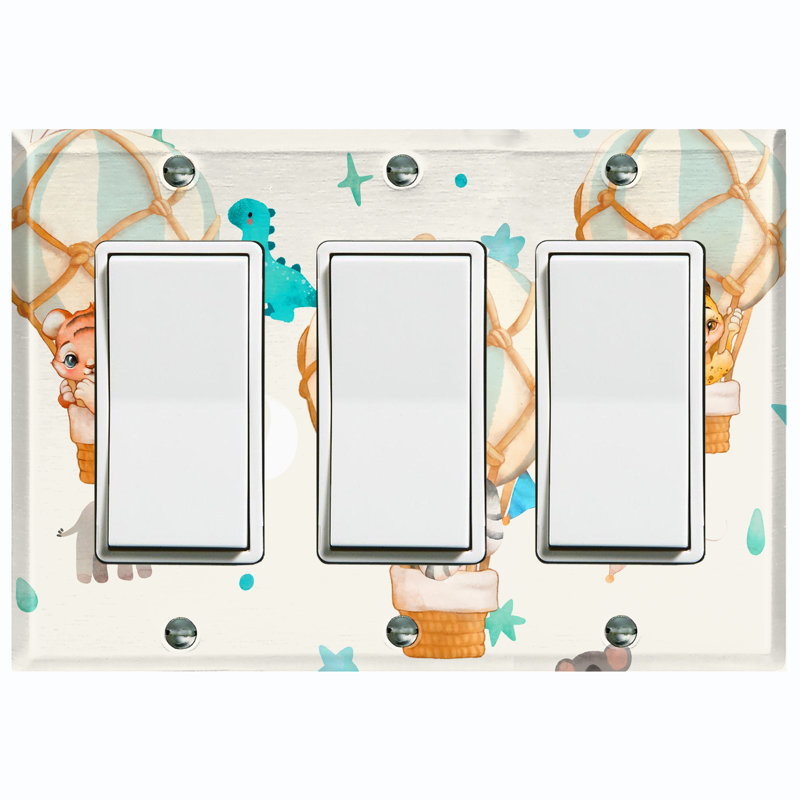 Plaque murale mignonne avec interrupteur à bascule 3 lumières
