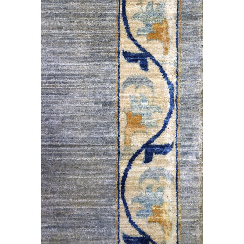 Plain Field One-of-a-Kind 7'4" x 10'11" New Age Area Rug in Gray/Ivory/Blue