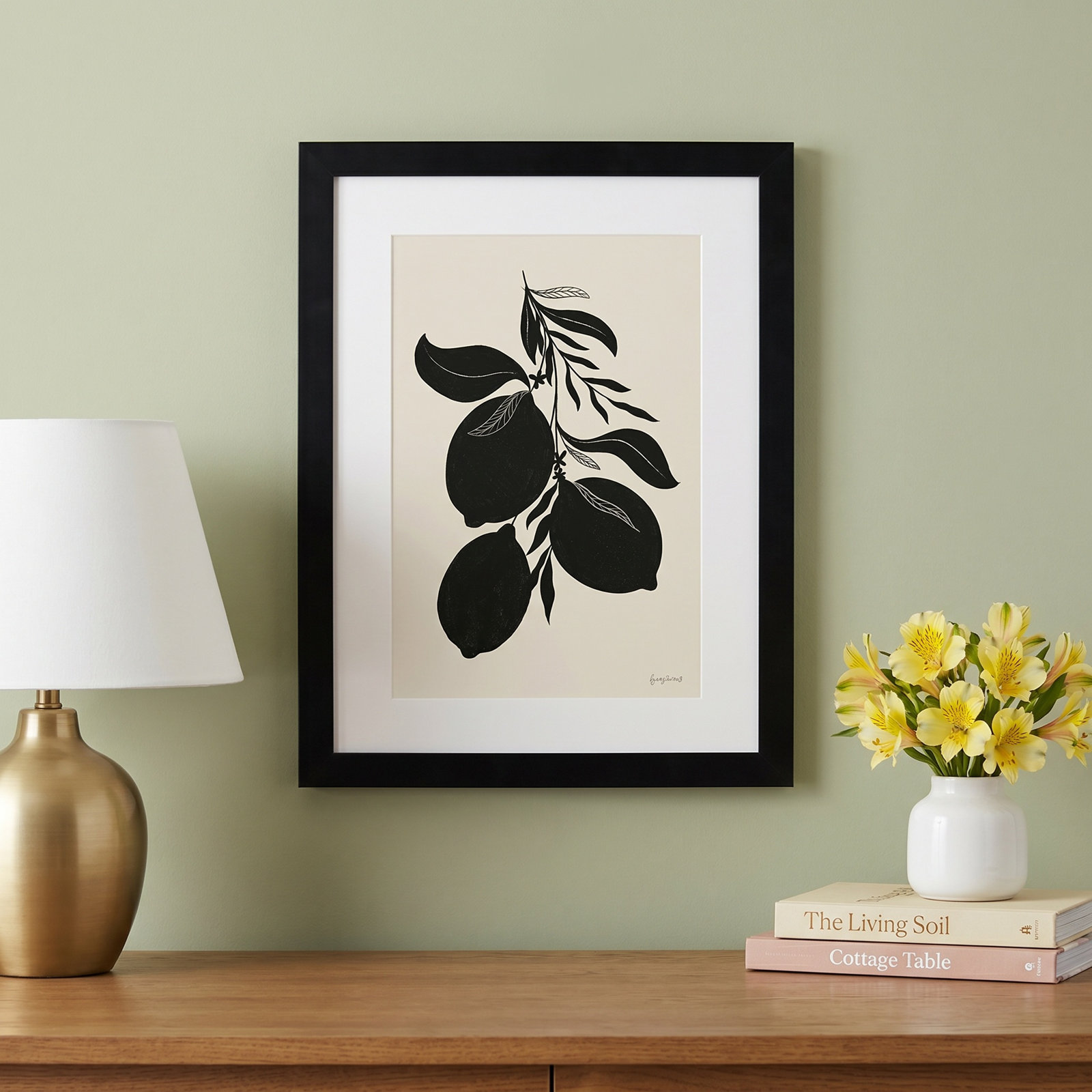 Lemon Silhouette I Print by Becky Thorns, 13" H x 10" H x 1" D