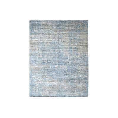 Tapis oriental gris en laine et soie tissé à la main 8 pi 0 po x 9 pi 11 po - MOA10210286