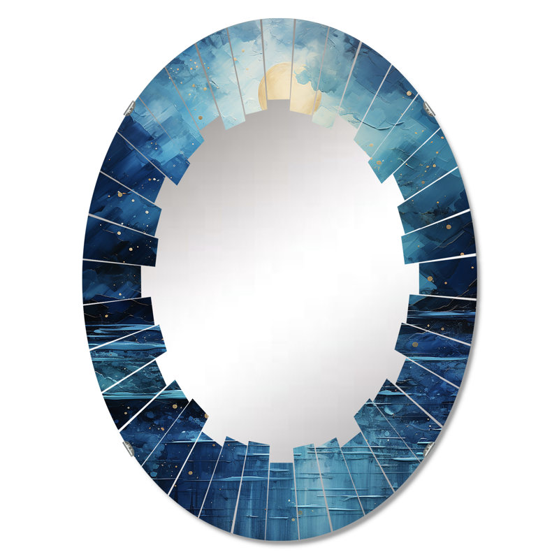 Mindil - Miroir mural nautique et plage ovale, 36 po x 24 po