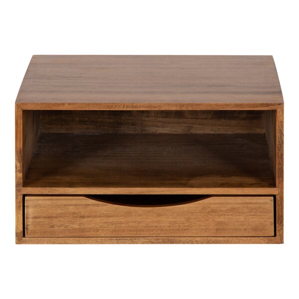 Shea Poplar Solid Wood Floating Shelf with Hooks & Reviews