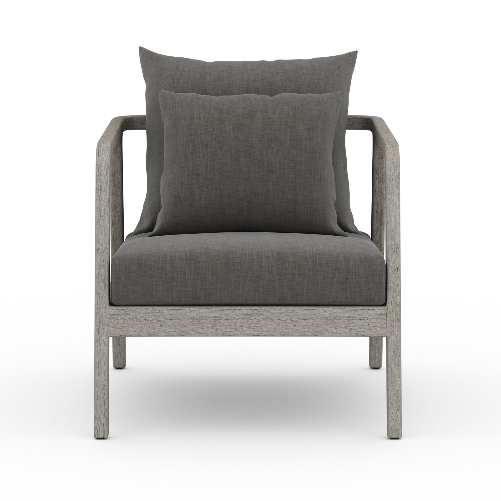 Layne Teak Outdoor Lounge Chair, Charcoal, Gray