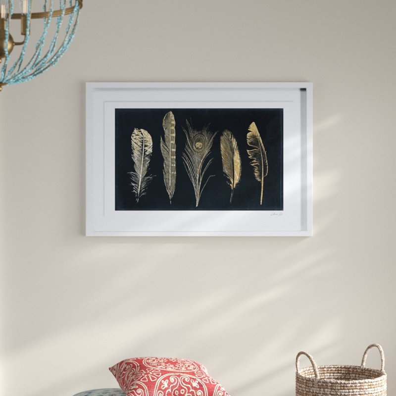 Fashion And Glam Corinthian Feathers Print, 25.5" H x 37.5" W x 1" D