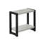 Table d'appoint, côté, bout, étroit, petit, 2 niveaux, stratifié gris, métal noir, contemporain, moderne-2072617109