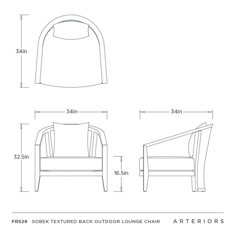 Sobek Textured Back Outdoor Lounge Chair
