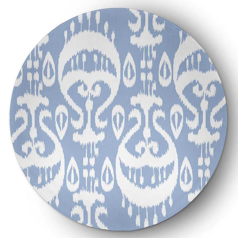 Straitson Chenille Ikat Indoor Rug, Round 5'