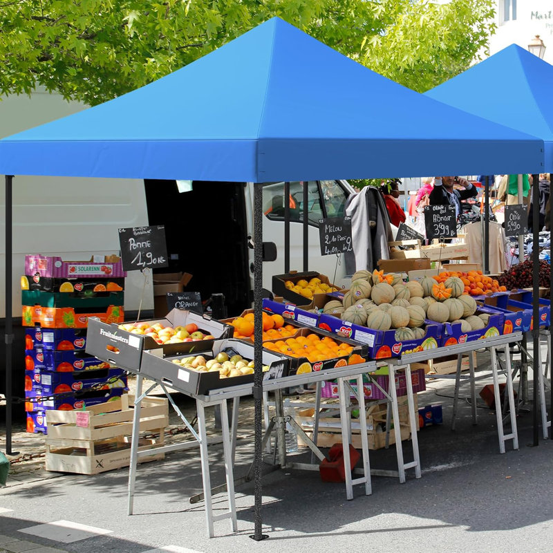 Tente commerciale, Bleu