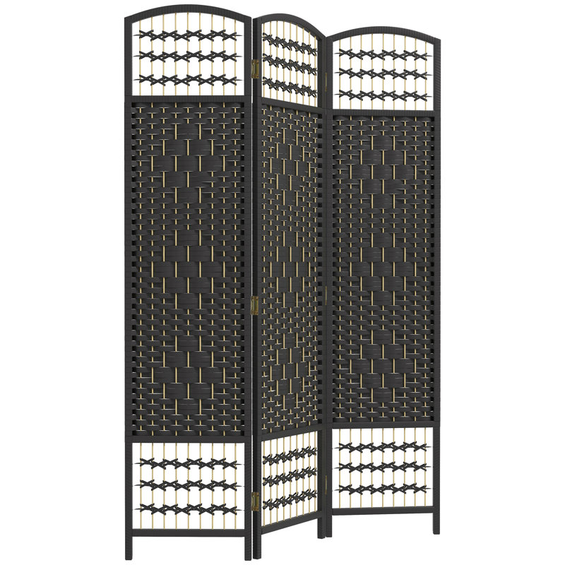 Cloison en bois massif Alaudin, 3, H 67 po x l 47,25 po x P 0,5 po, Noir