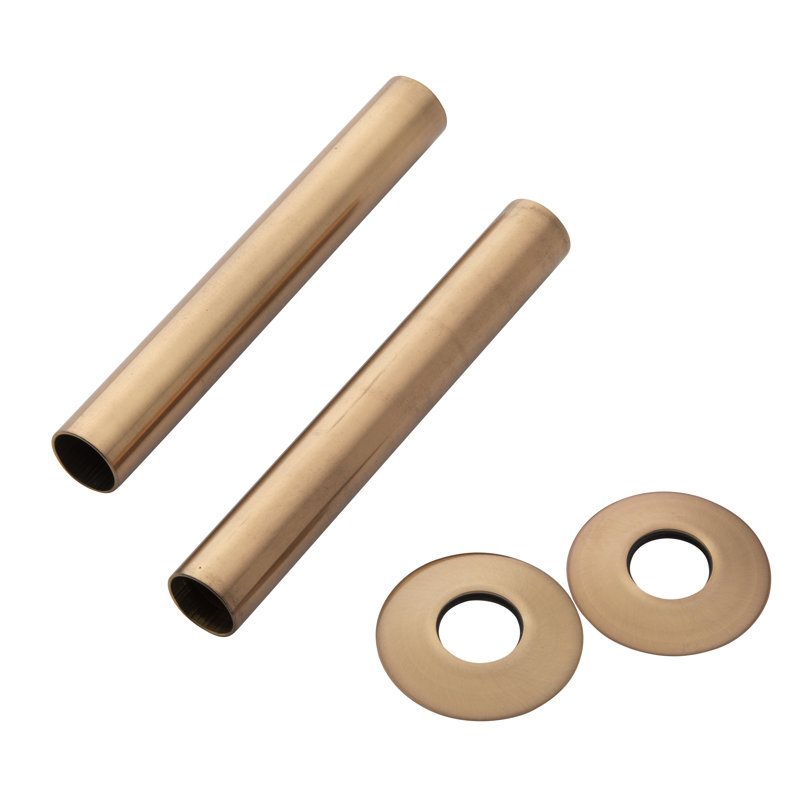 Abbeyville Heating Radiator Pipe Shrouds/Covers /Sleeves & Collars, Copper, 130mm H x 18mm W x 18mm D