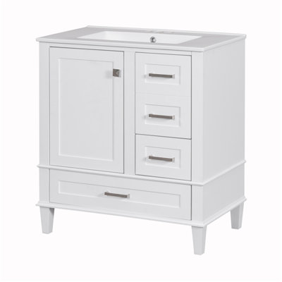 Ensemble de meuble-lavabo simple 18,3 po avec plateau en céramique Sesily