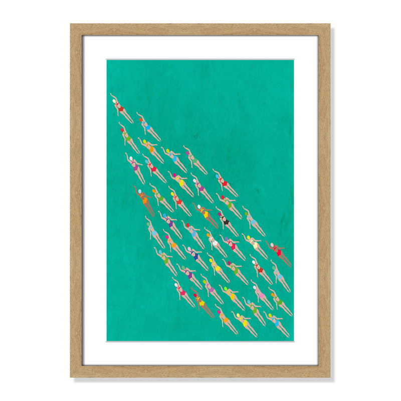 «Racing Swimmers Print» par WallChart, L 17 po x H 23 po, Imprimé mat, Naturel