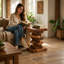 Burruss Solid Wood Block End Table