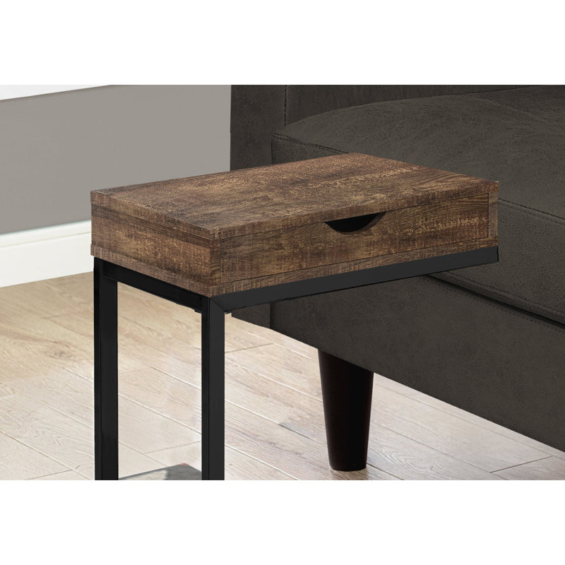Table de bout, table d'appoint, table d'appoint avec tiroir de rangement, Brun