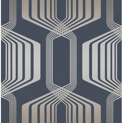 Papier peint rayé hexagonal Seaeda Designs Dreda