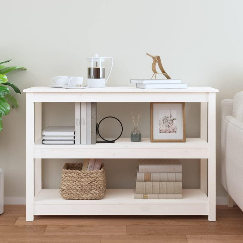 Kaigan Solid Wood Console Table, White, 74cm H x 110cm W x 40cm D