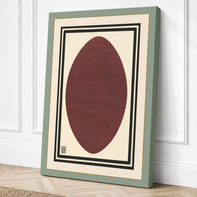 Burgundy Oval Minimalist - Wrapped Canvas