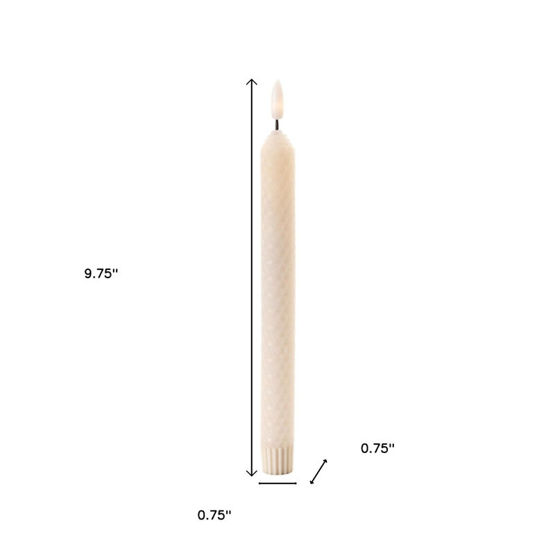 Ensemble de deux chandelles beiges sans flamme beige
