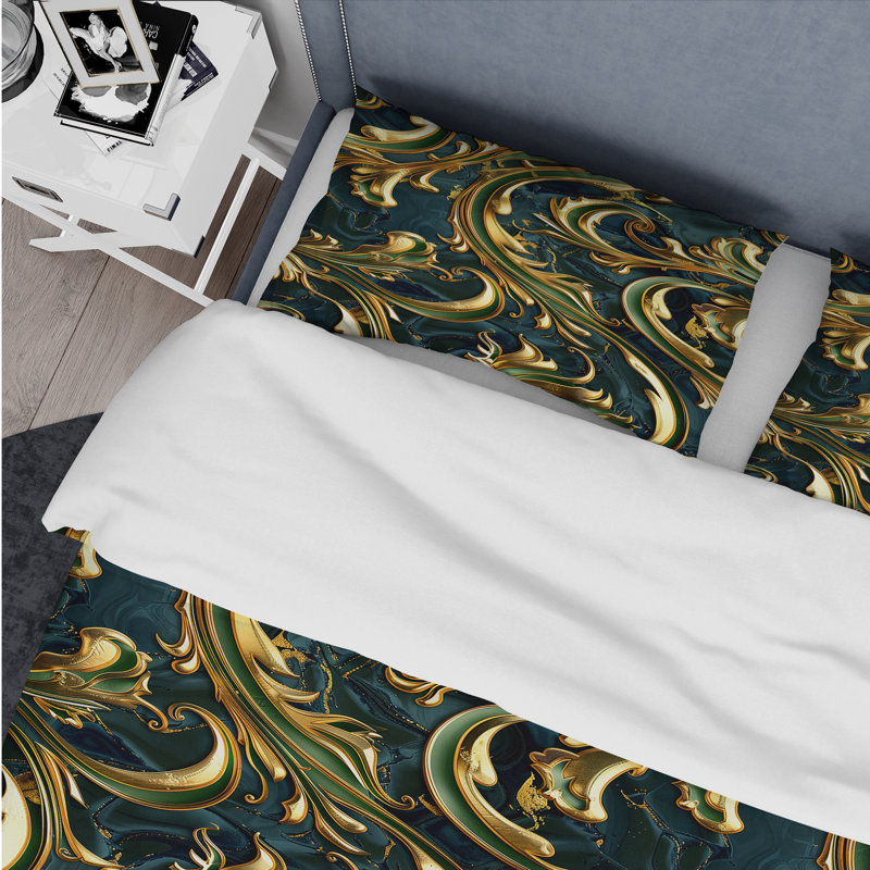 Ensemble de housse de couette doré délicat Glam Waves I - Glam, Housse de couette très grand + 2 très grandes ta