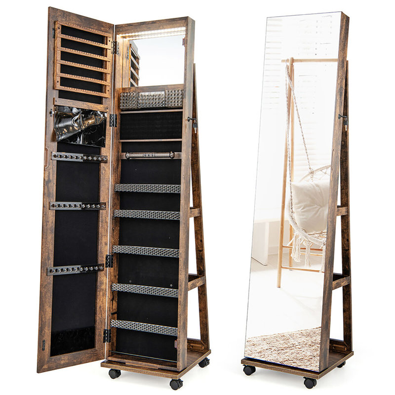 Armoire à bijoux verrouillable 64 po Latitude, Café