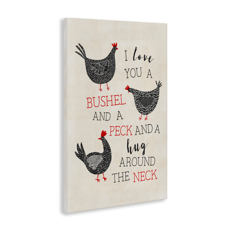 Love You A Bushel with Chickens Canvas, conception de JJ Design House LLC, H 45 po x l 30 po