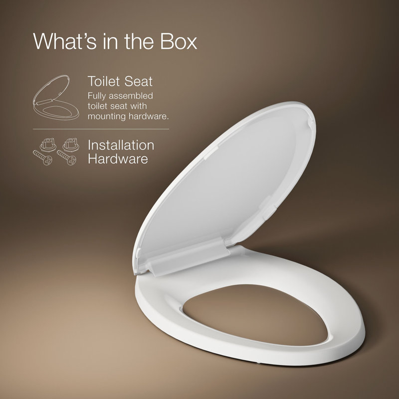 Lustra with Quick-Release Hinges Toilet Seat, White, Elongated