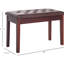 Fauteuil de piano en similicuir, brun, avec structure en bois pour banc de duo brun et construction 2