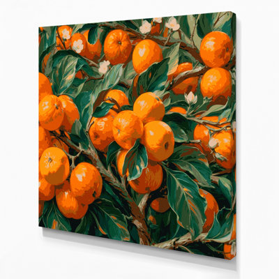 «Fruit Kumquat», art mural sur toile vert