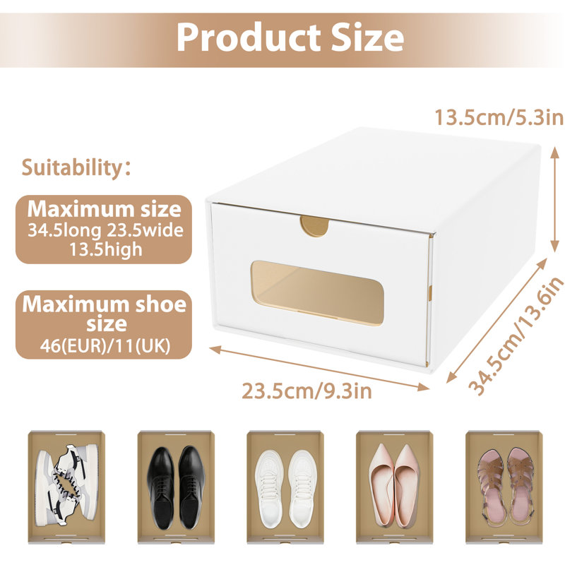 Shoe Storage Box, White, 10pcs