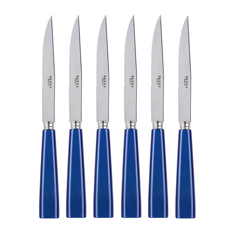 Icone 6 - Piece Stainless Steel Steak Knife Set, Lapis Blue