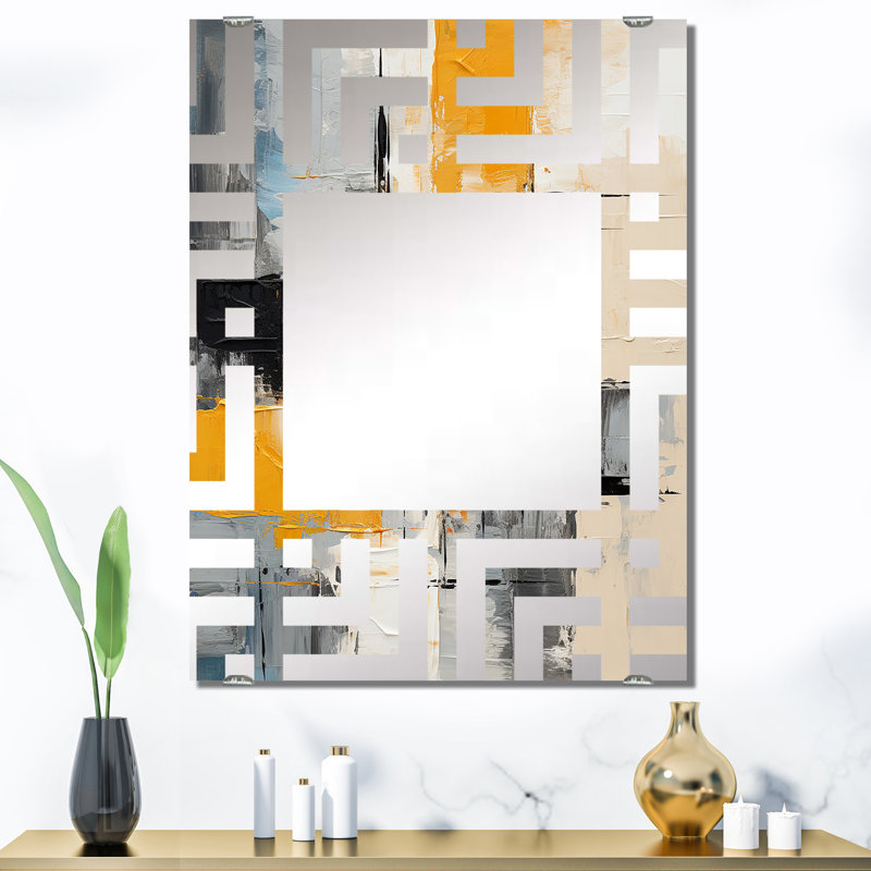 Paint Elegance II - Miroir mural décoratif à collage abstrait MIR137261, 40 po x 30 po