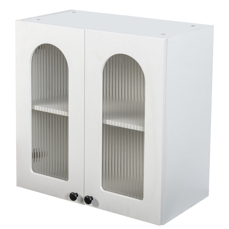 Armoire murale avec tablettes arquées en verre