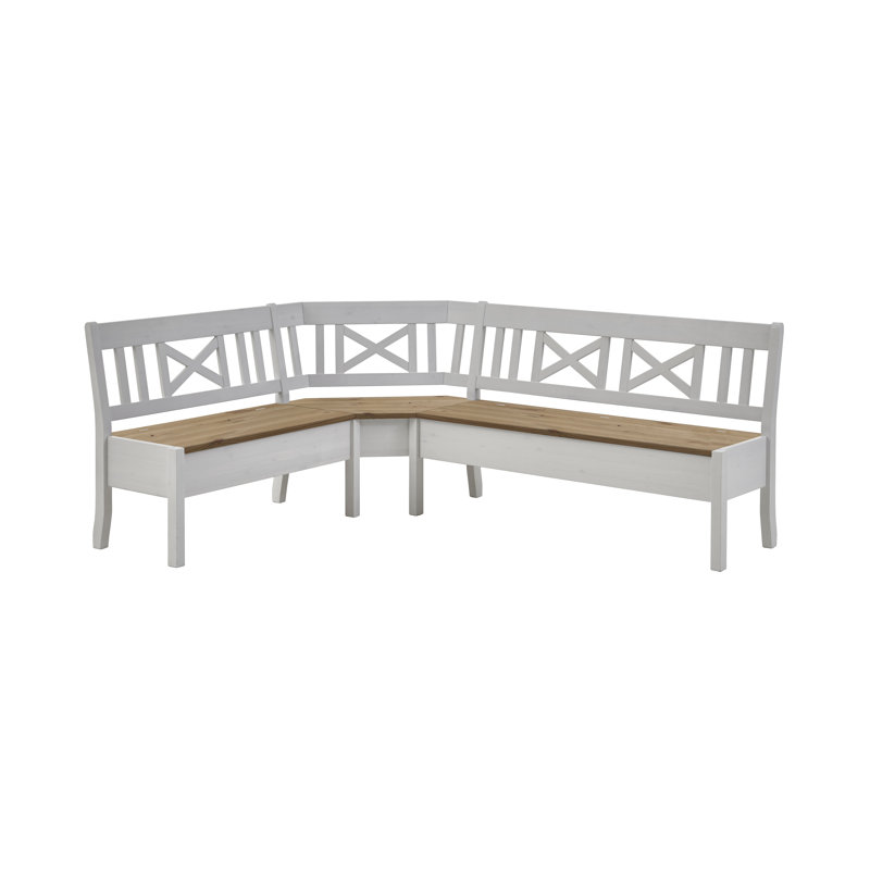 Pols Upholstered Bench, 93cm H x 213cm W x 170cm D, White/Wine-coloured