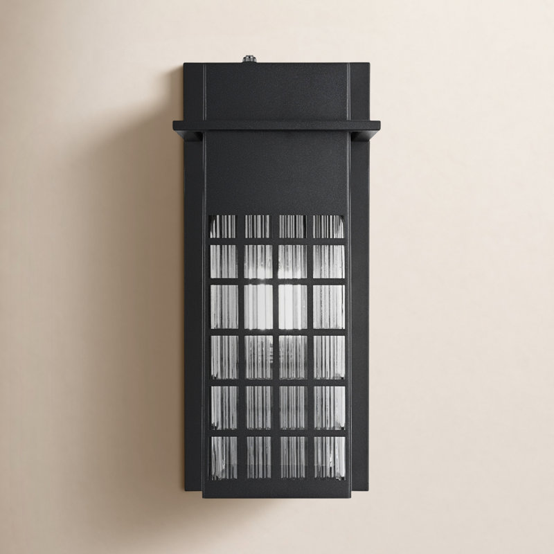 Bia Alcaraz Outdoor Wall Sconce in Black, 15" H x 7" W x 6.5" D