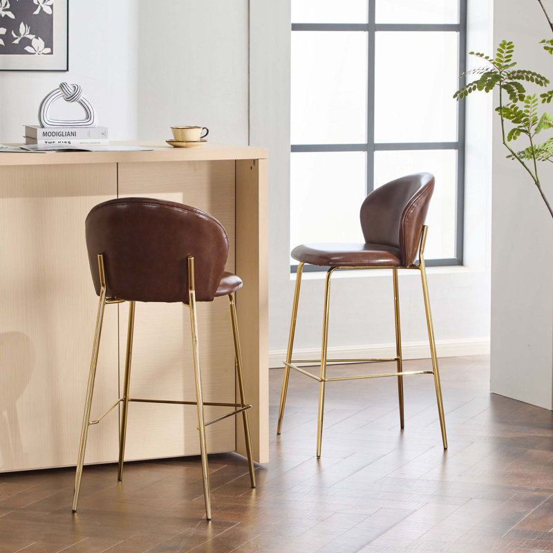 Ensemble de 2 tabourets de bar d'intérieur en métal