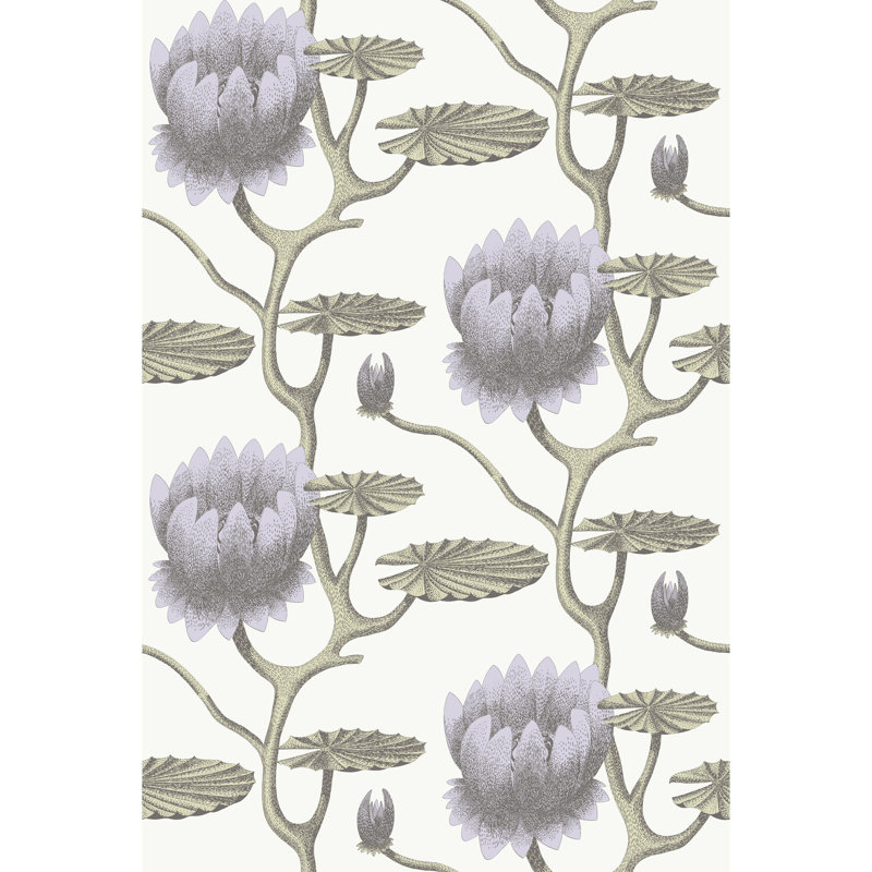 Summer Lily Floral Wallpaper Roll, Lilac/Green/White