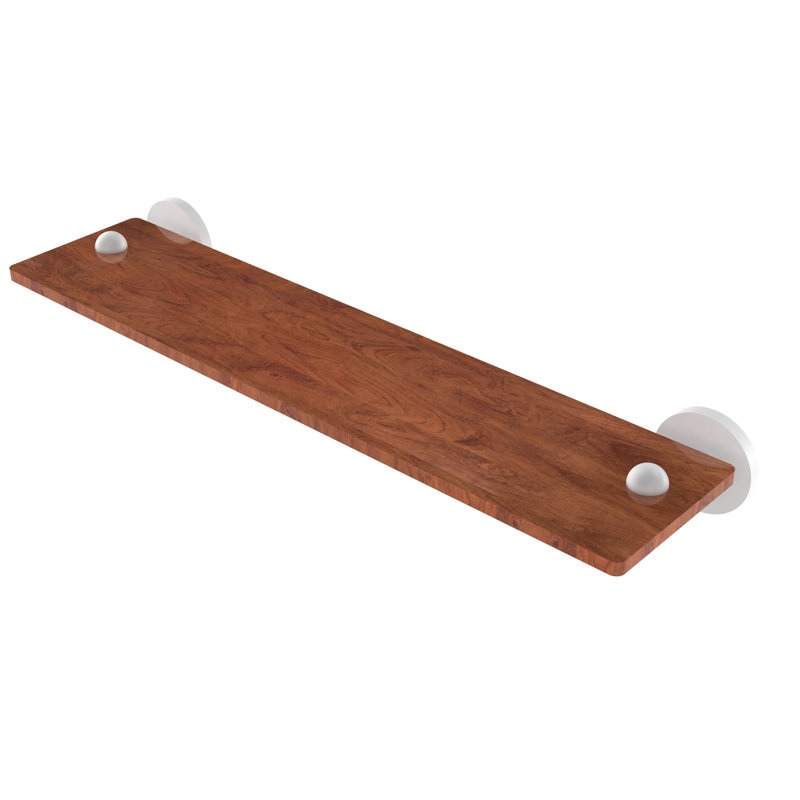 Tablette murale unie bois ironwood Itzhak, Blanc mat, H 2,5 po x l 22 po x P 5 po