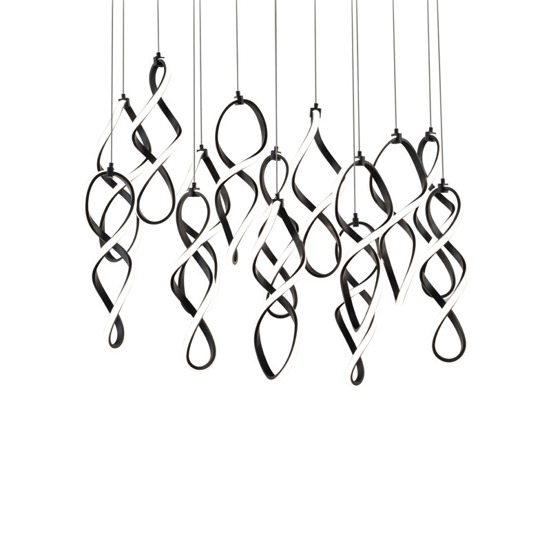 Interlace Linear Multi-Light 4-CCT Pendant, Black