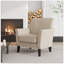 Fauteuil d'appoint Dorset en velours fauve avec pieds en bois massif brun foncé-132745228