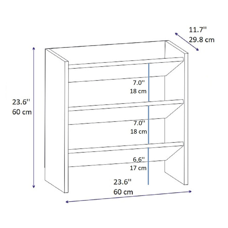 9 Pair Shoe Storage Cabinet, White