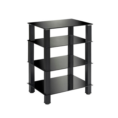 3212CAB72D83498F8E00436A0063ABD7 Black 4 Shelf Hi-Fi rack
