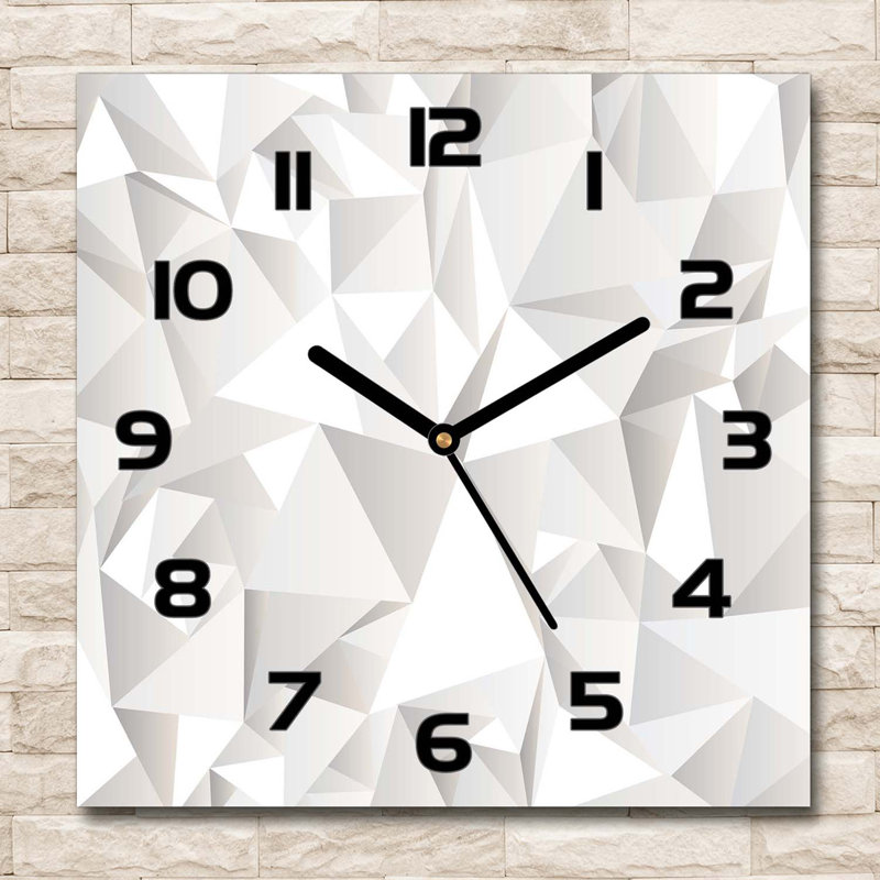 Hayleigh-Jai Glass Wall Clock, Black/Ivory
