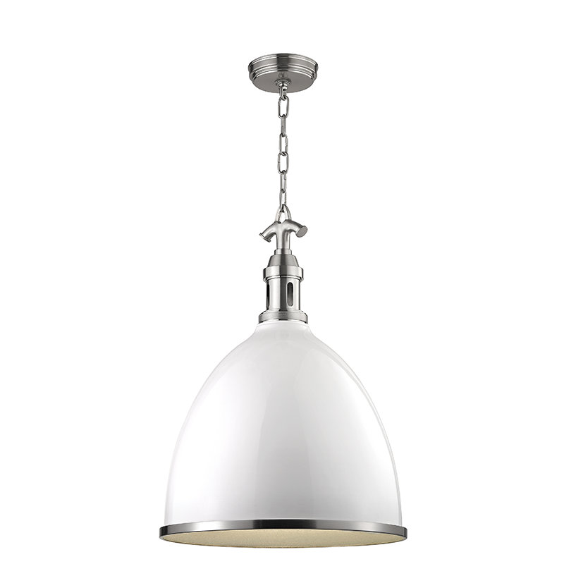 Viceroy 1 Light Pendant, Black/Polished Nickel, 17.75" H x 12.75" W x 12.75" D, Polished Nickel