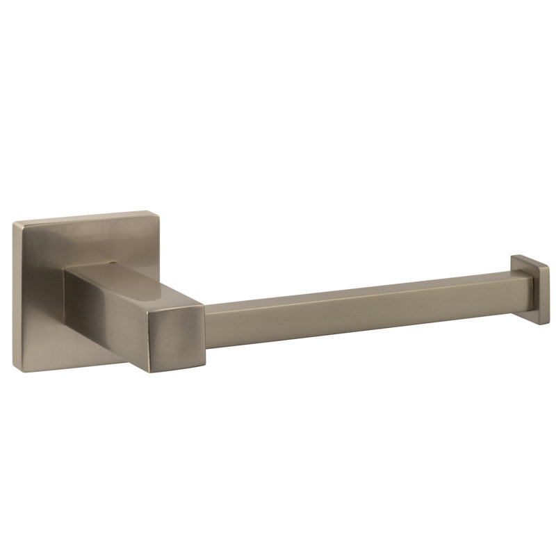 Porte-papier simple en laiton massif Vlora, Nickel satiné