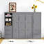 Lit escamotable grand format VARELON avec placard, tiroirs et tablettes-1531536749